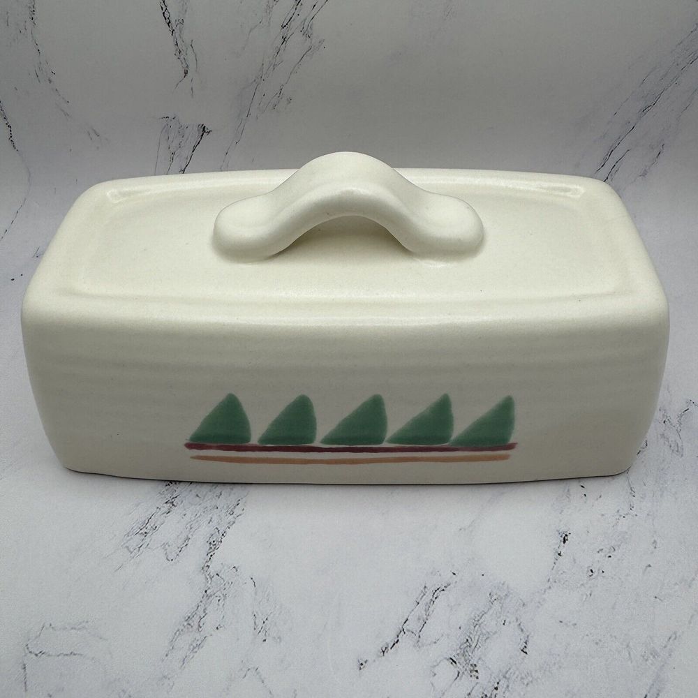 TAOS TREASURE CRAFT BUTTER DISH Southwest Adobe Stone Ware Made In The USA - Picture 6 of 12